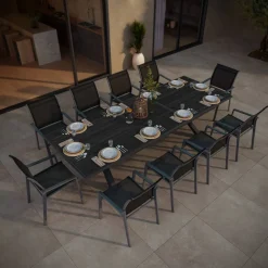 Fauteuil de jardin empilable ESSENTIA Anthracite / Graphite