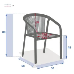 Fauteuil de jardin empilable RIU Miel & Blanc