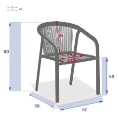 Fauteuil de jardin empilable RIU Miel & Blanc