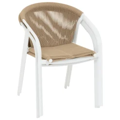 Fauteuil de jardin empilable RIU Miel & Blanc