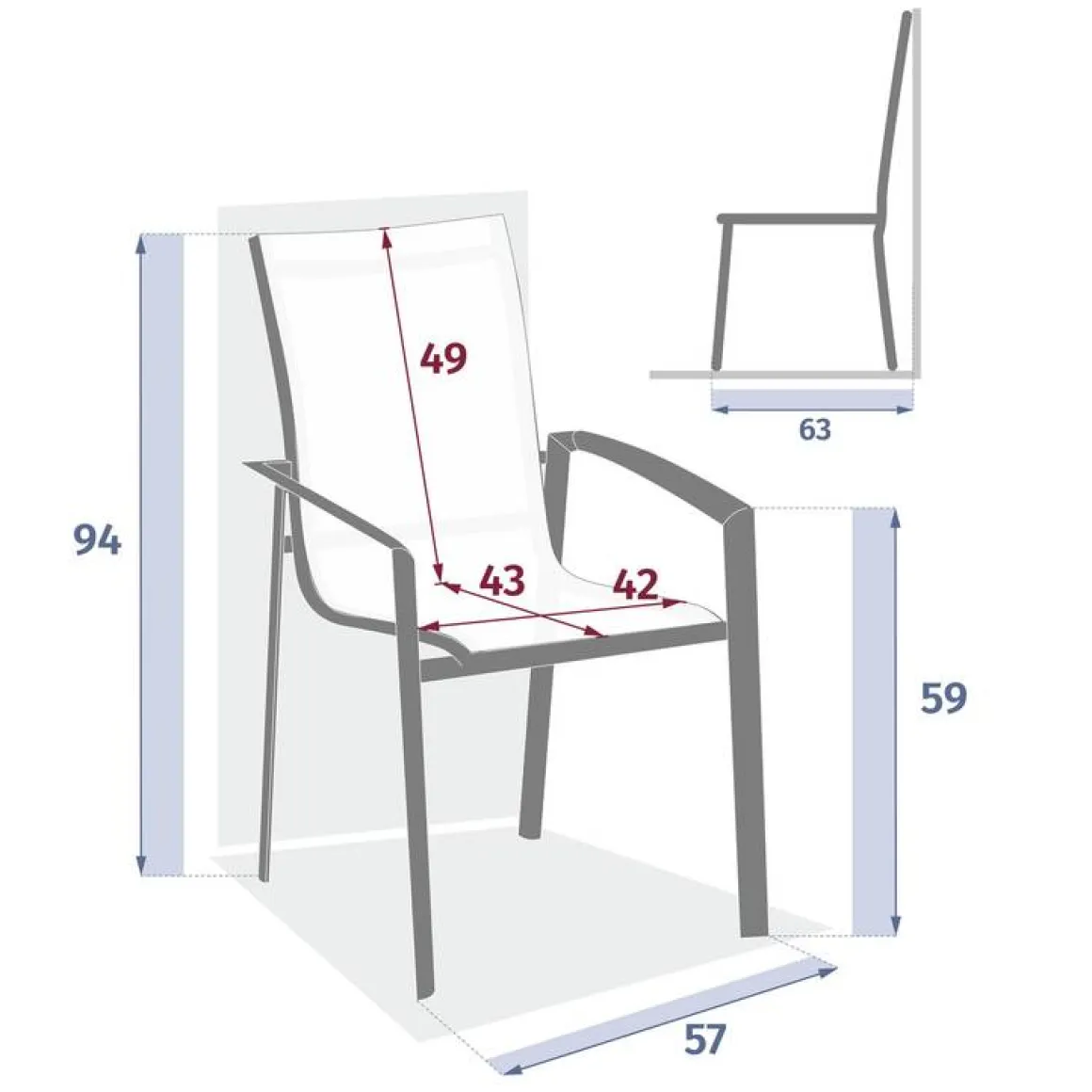 Fauteuil de jardin empilable AXANT Lin / Blanc