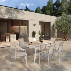 Fauteuil de jardin empilable AXANT Lin / Blanc