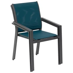 Fauteuil de jardin empilable ESSENTIA Bleu canard / Graphite