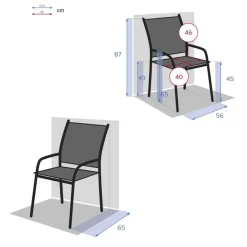 Fauteuil de jardin empilable PIAZZA Vert olive & Graphite