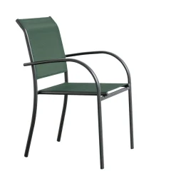 Fauteuil de jardin empilable PIAZZA Vert olive & Graphite