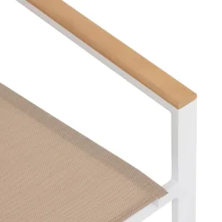Fauteuil de jardin empilable ESSENTIA Lin, Blanc & Acacia