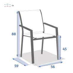 Fauteuil de jardin empilable ESSENTIA Lin / Blanc