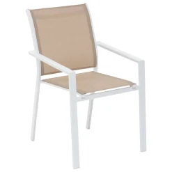 Fauteuil de jardin empilable ESSENTIA Lin / Blanc