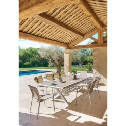 Fauteuil de jardin empilable ESSENTIA Lin / Blanc