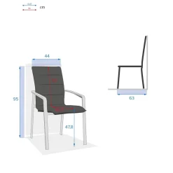 Fauteuil de jardin empilable DIESE Anthracite & Graphite
