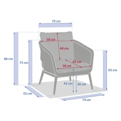 Fauteuil de jardin ORISSA Gris