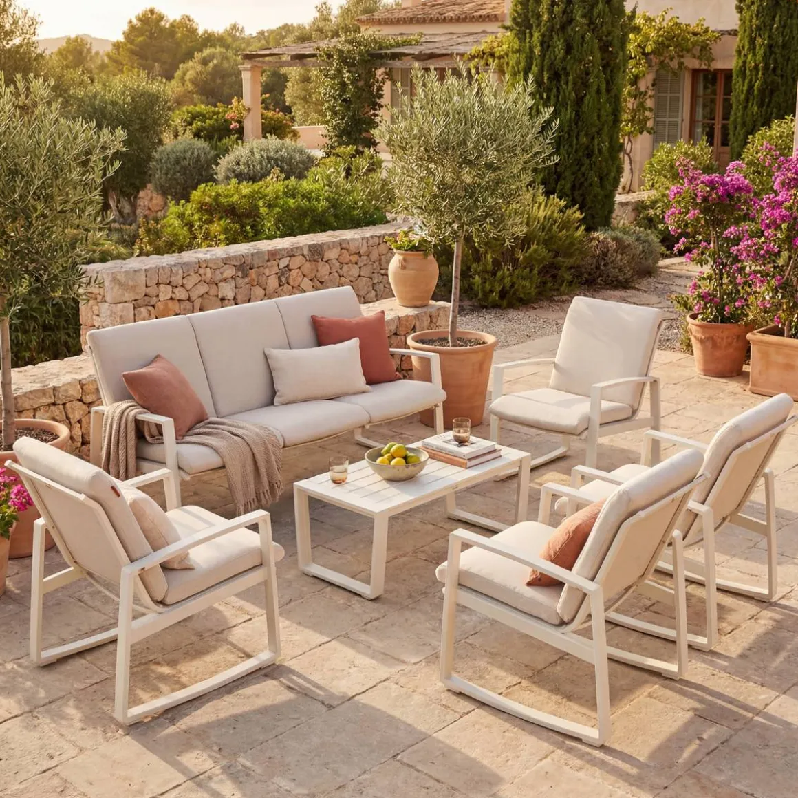 Fauteuil de salon de jardin BOREANE Argile