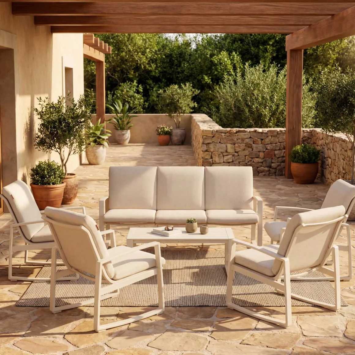 Fauteuil de salon de jardin BOREANE Argile