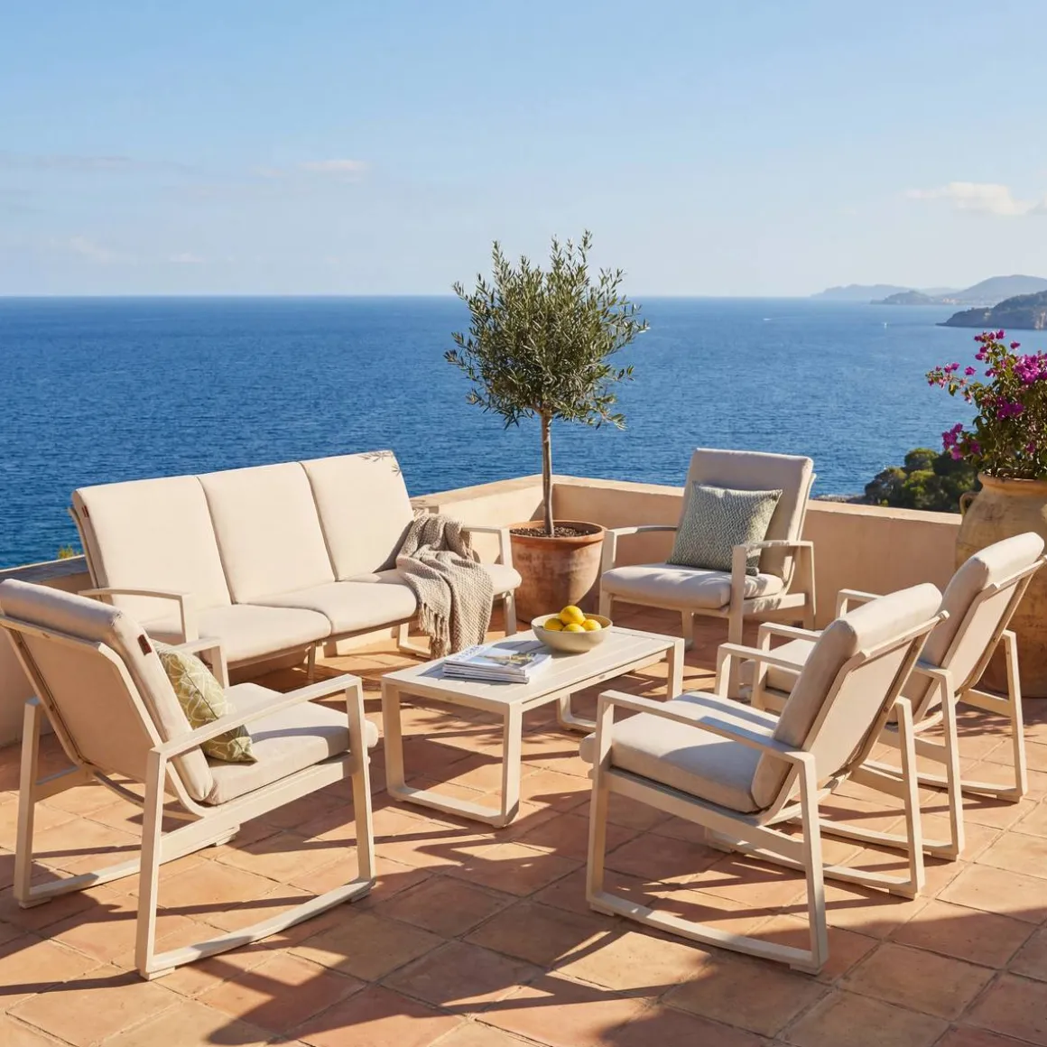 Fauteuil de salon de jardin BOREANE Argile