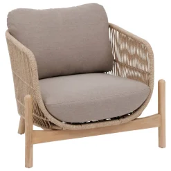 Fauteuil de salon de jardin DEONA Taupe & Acacia