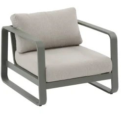 Fauteuil de salon de jardin DOMILLY Beige / Vert laurier