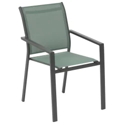 Fauteuil de salon de jardin empilable ESSENTIA Vert olive / Graphite