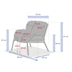 Fauteuil de salon de jardin MELOANE Beige