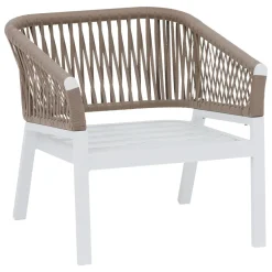 Fauteuil de salon de jardin ORIENGO Taupe & Blanc