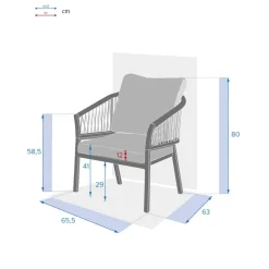 Fauteuil de salon de jardin ORIENGO Anthracite & Graphite