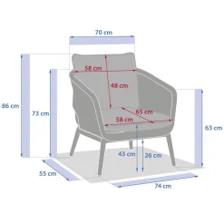 Fauteuil de salon de jardin ORISSA Taupe
