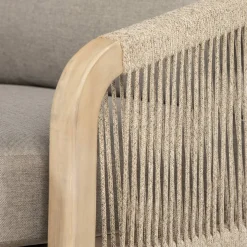 Fauteuil de salon de jardin PAPOUASIE Taupe & Acacia
