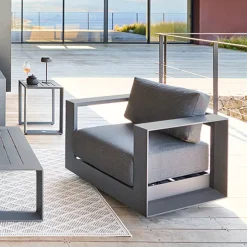 Fauteuil de salon de jardin rotatif ALLURE Gris / Graphite