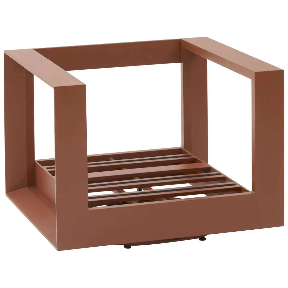 Fauteuil de salon de jardin rotatif ALLURE Beige / Acajou