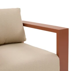 Fauteuil de salon de jardin rotatif ALLURE Beige / Acajou