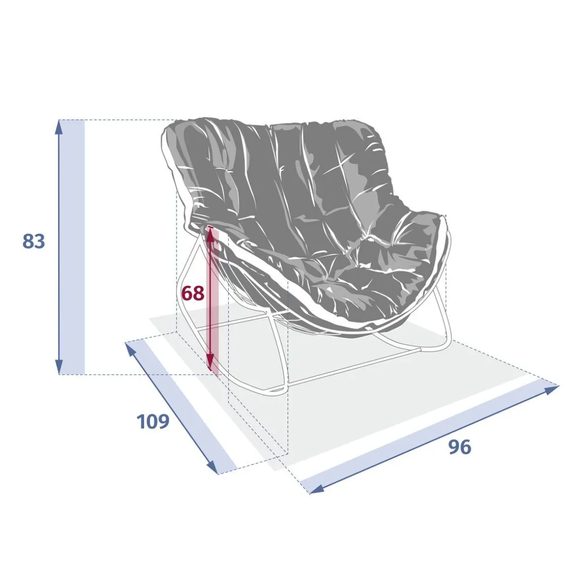 Fauteuil oeuf à bascule PAOPAO Gris & Graphite