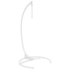 Fauteuil oeuf suspendu ORBIANA Taupe & Blanc + 1 pied réglable PANAO