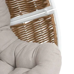 Fauteuil oeuf suspendu ORBIANA Taupe & Blanc