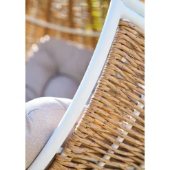 Fauteuil oeuf suspendu ORBIANA Taupe & Blanc