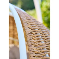 Fauteuil oeuf suspendu ORBIANA Taupe & Blanc
