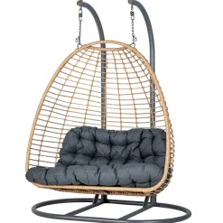 Fauteuil oeuf suspendu sur pied AJAR Ardoise