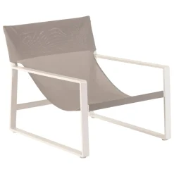Fauteuil relax de jardin LAMBINIO Blanc & Gris clair