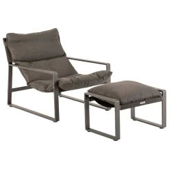 Fauteuil relax de jardin LAMBINIO Graphite & Gris foncé