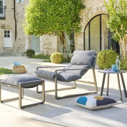 Fauteuil relax de jardin LAMBINIO Graphite & Gris foncé