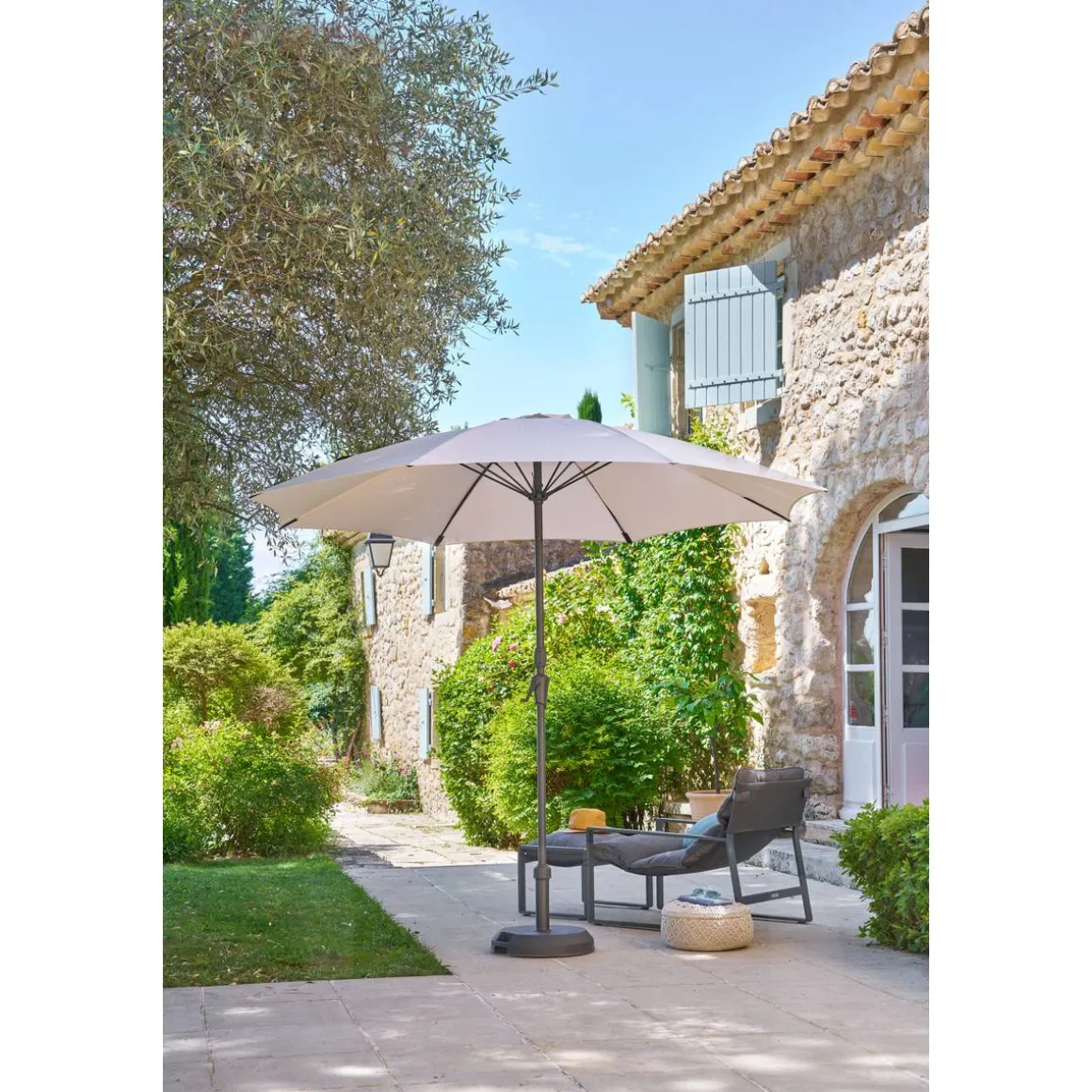 Fauteuil relax de jardin LAMBINIO Graphite & Gris foncé
