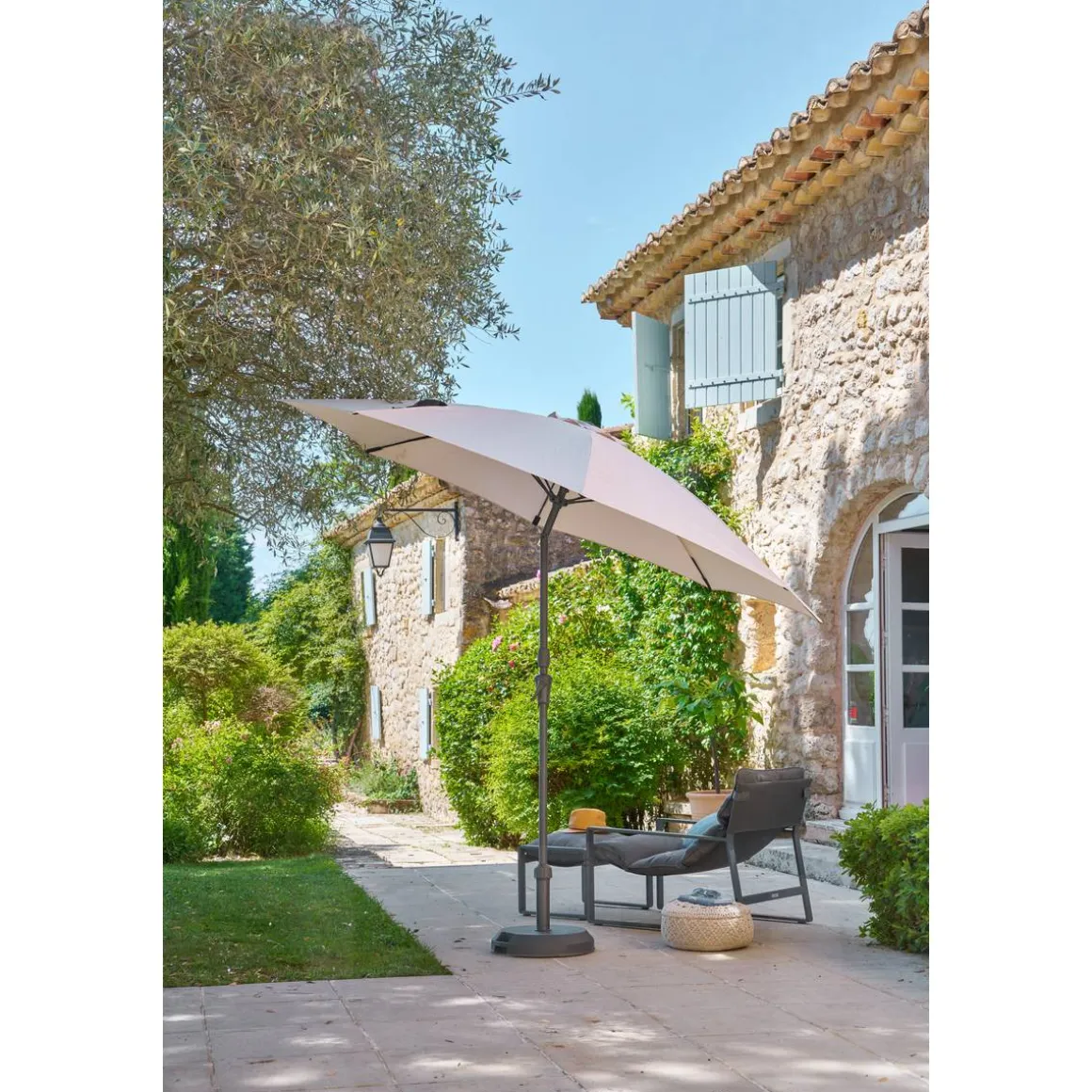 Fauteuil relax de jardin LAMBINIO Graphite & Gris foncé