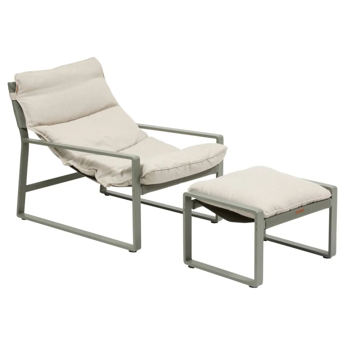 Fauteuil relax de jardin LAMBINIO Beige / Vert laurier