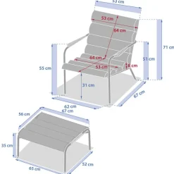 Fauteuil relax de jardin SOLANI Acajou