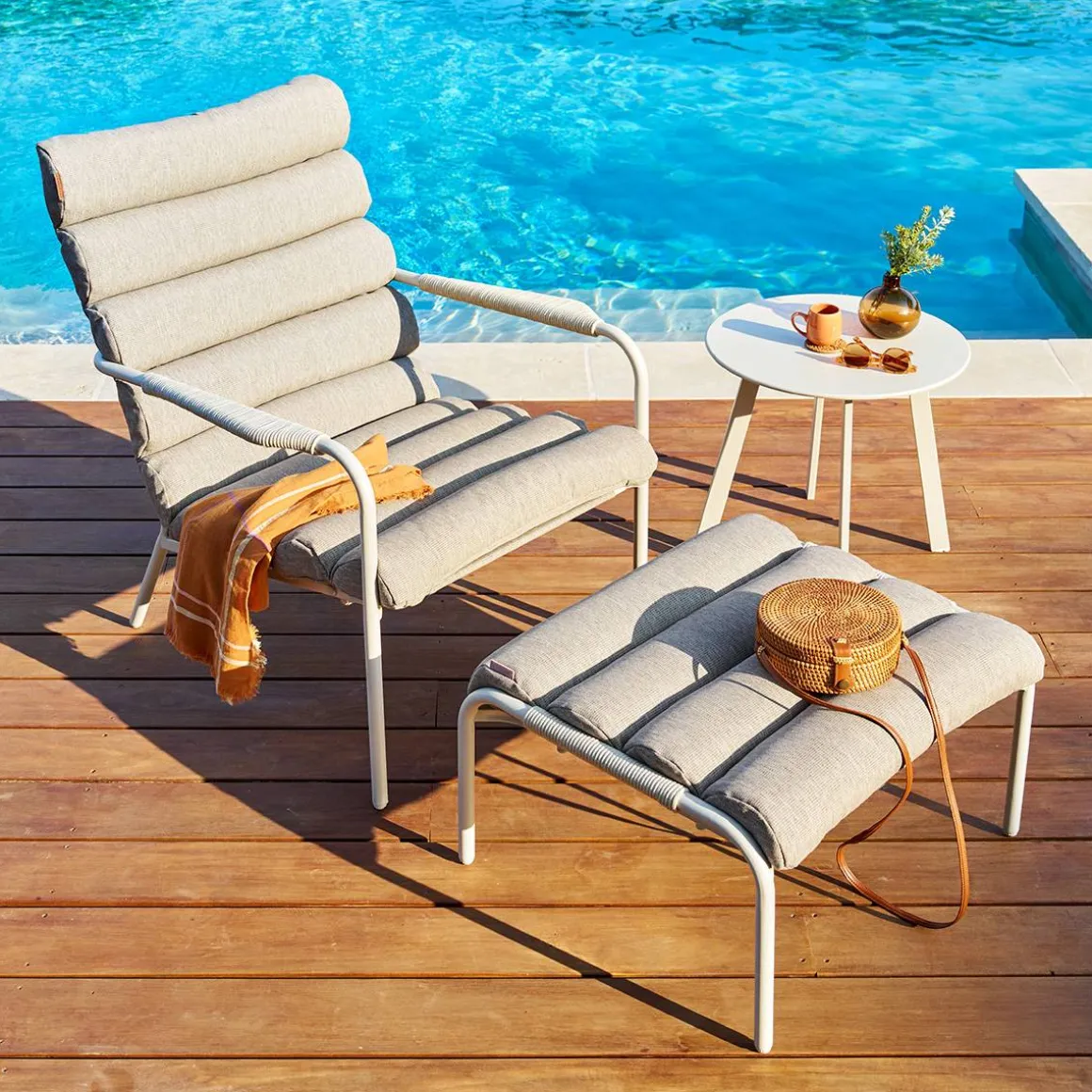Fauteuil relax de jardin SOLANI Argile