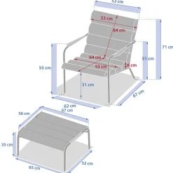 Fauteuil relax de jardin SOLANI Argile