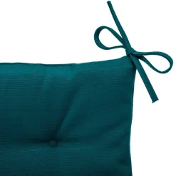 Galette de chaise carrée 4 points KORAI Bleu canard