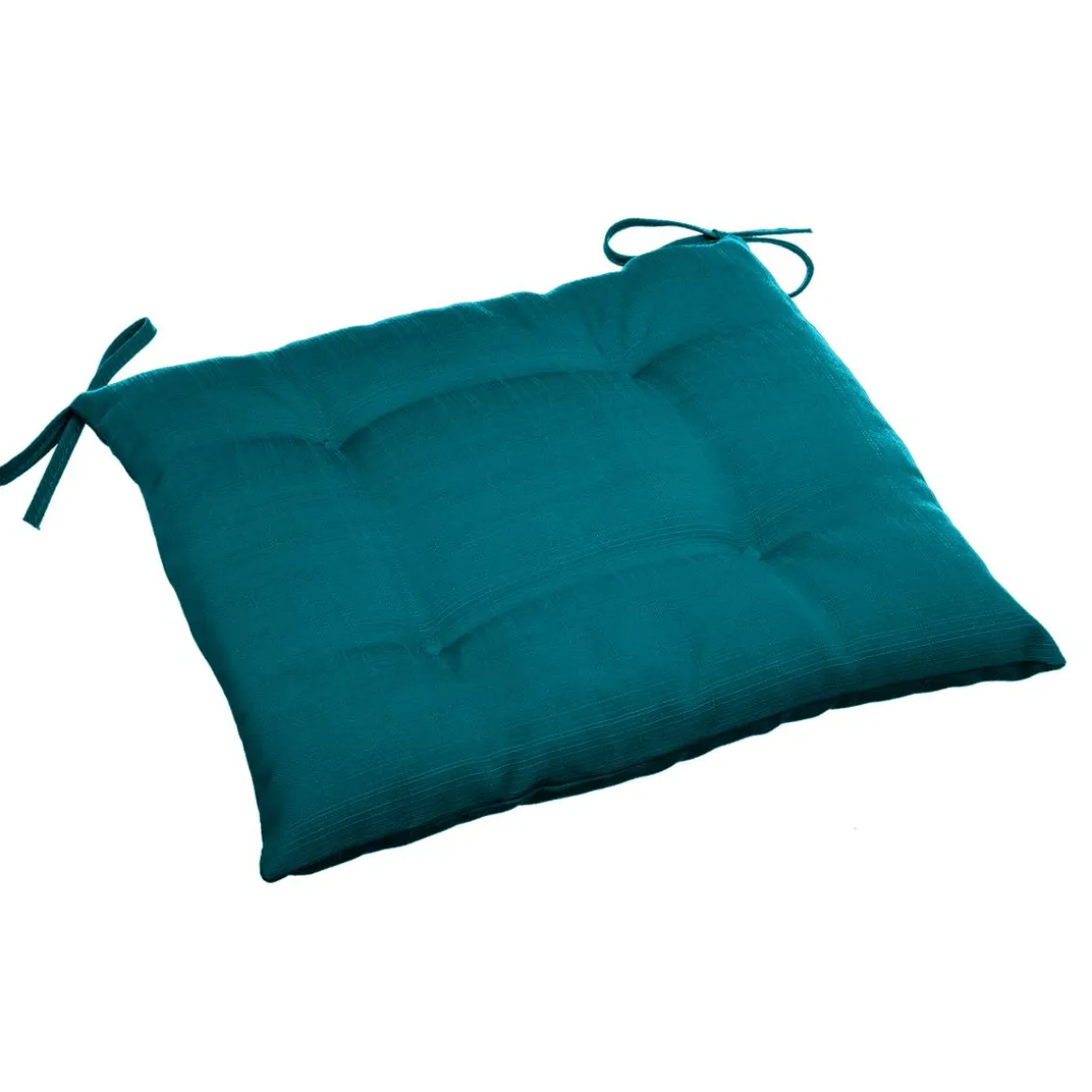 Galette de chaise carrée 4 points KORAI Bleu canard