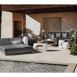 Housse de coussin d'extérieur carré TILEO Beige