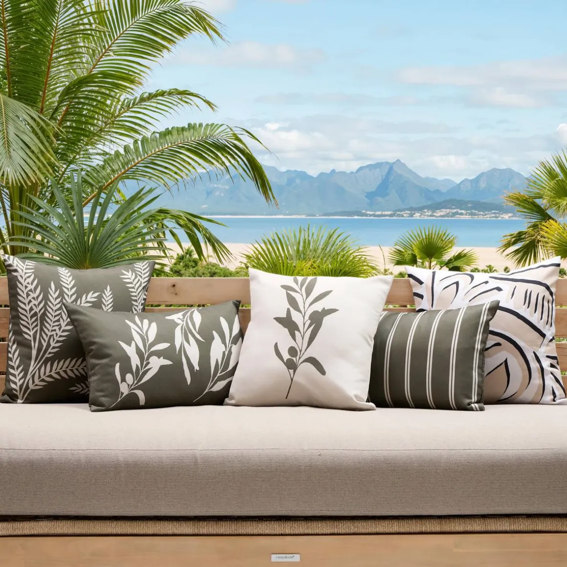 Housse de coussin d'extérieur carré TILEO Beige