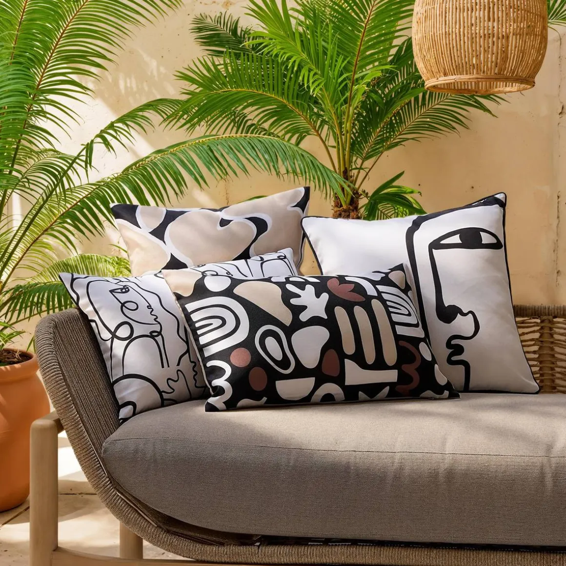 Housse de coussin d'extérieur carré NOLAN Beige