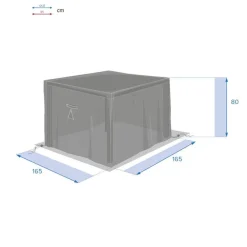 Housse de protection HAMBO pour table carrée Gris M